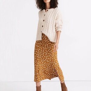 J. Crew Tan Midi A-Line Skirt for Casual Work